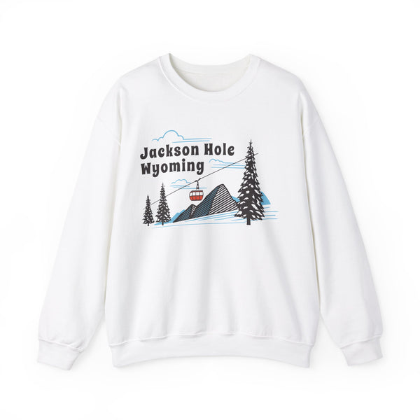 Jackson Hole, Wyoming Sweatshirt - Unisex Retro Ski Mountain Gondola Jackson Hole Sweatshirt