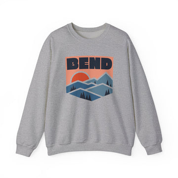 Buy sport-grey Bend, Oregon Sweatshirt Retro Mountains, Bend Unisex Graphic Crewneck