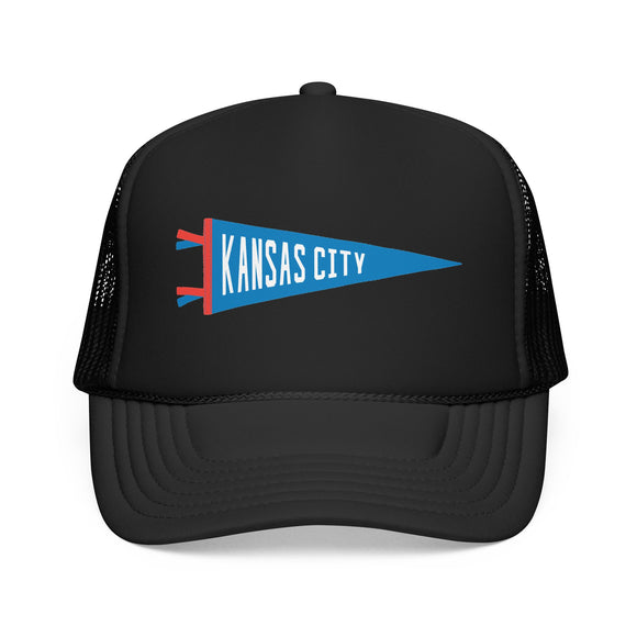 Kansas City, Missouri Pennant Trucker Hat — Retro Flag Foam Cap