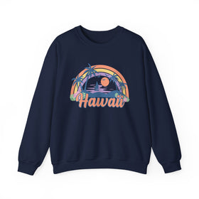 Hawaii Sweatshirt - Unisex Retro Beach Hawaii Crewneck Sweatshirt