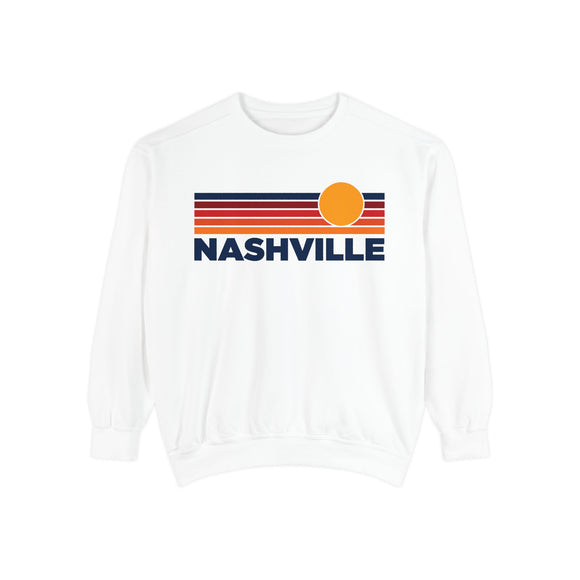 Nashville, Tennessee Sunset Stripes Sweatshirt | Comfort Colors - 100% Cotton