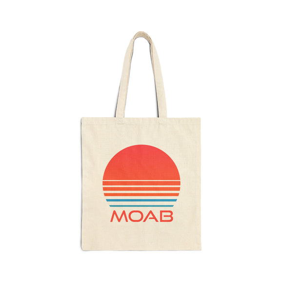 Moab, Utah Retro 80s Cotton Canvas Moab Tote Bag