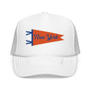 New York Pennant Trucker Hat — Vintage Foam Mesh Cap-5