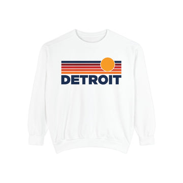 Detroit, Michigan Sunset Stripes Sweatshirt | Comfort Colors - 100% Cotton - 0
