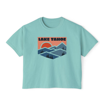 Buy chalky-mint Women's Lake Tahoe, California Boxy Graphic Tee - Slightly Cropped