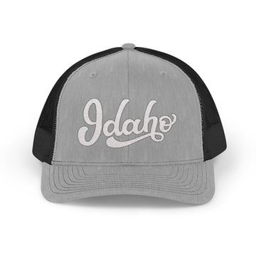 Buy heather-grey-black Idaho Snapback Trucker Cap - Embroidered Idaho Hat