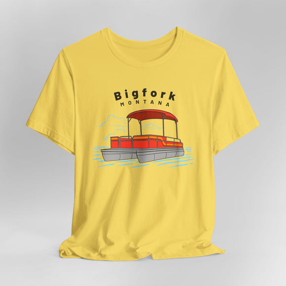 Bigfork, Montana T Shirt - Pontoon Boat Tee