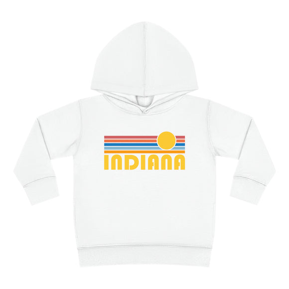 Indiana Toddler Hoodie - Retro Sunrise Unisex Indiana Toddler Sweatshirt