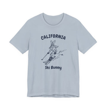 Buy light-blue California Ski Bunny T‑Shirt — Retro Skiing Graphic Tee