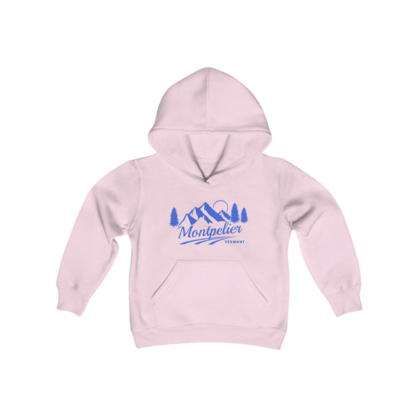 Retro Montpelier, Vermont Youth Hoodie - Mountain Montpelier, Vermont Kids Sweatshirt, Cute Montpelier, Vermont Children's Pullover