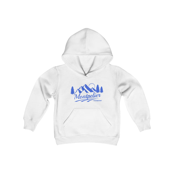 Retro Montpelier, Vermont Youth Hoodie - Mountain Montpelier, Vermont Kids Sweatshirt, Cute Montpelier, Vermont Children's Pullover