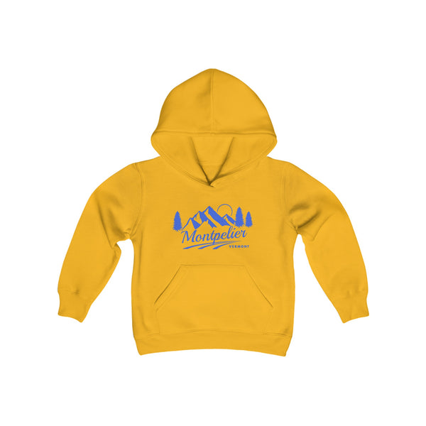 Retro Montpelier, Vermont Youth Hoodie - Mountain Montpelier, Vermont Kids Sweatshirt, Cute Montpelier, Vermont Children's Pullover