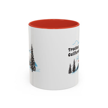 Truckee, California Retro Snow Skiing Mountain 11 oz Mug, Ski Lodge Decor Coffee Cup, Mountain Gondola  Lover Gift, Retro Skiing Mug - 0