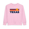 Texas Toddler Sweatshirt - Retro Sun Texas Toddler Crewneck Sweatshirt