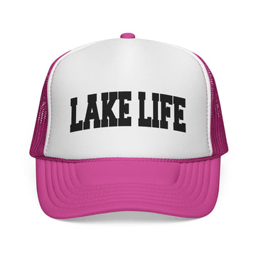 Buy pink Lake Life Retro Collegiate Style Trucker Hat