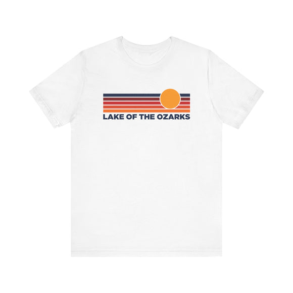Lake of the Ozarks, Missouri T-Shirt Retro Sun Ombre Unisex Tee, Vintage Missouri Tee, Mountain Sun Lake of the Ozarks Tee,  Souvenir Shirt