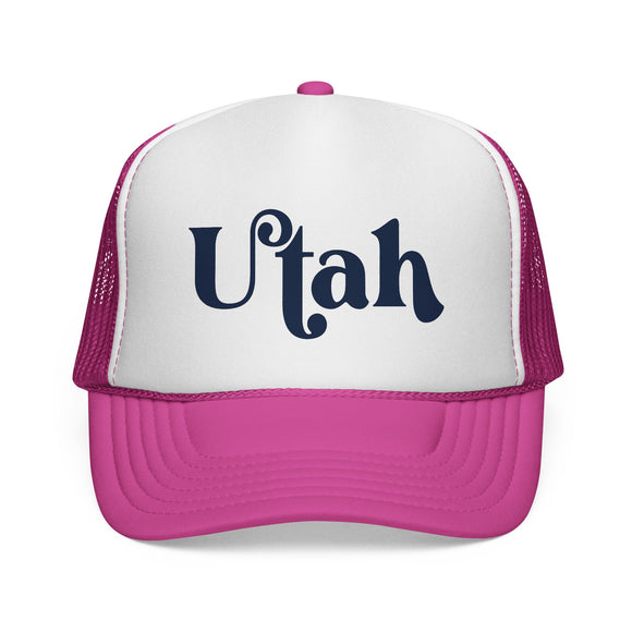 Utah Script Trucker Cap | State Retro Typography