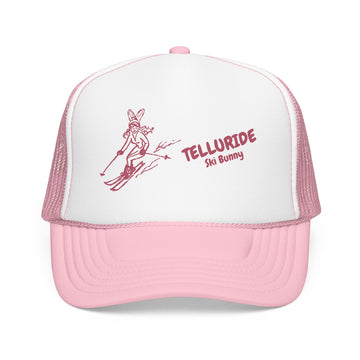Buy light-pink-white Telluride, Colorado Ski Bunny Foam Trucker Hat