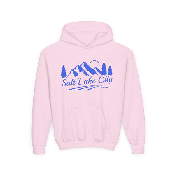 Retro Salt Lake City, Utah Youth Hoodie - Mountain Salt Lake City, Utah Kids Sweatshirt, Cute Salt Lake City, Utah Children's Pullover