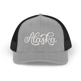 Buy heather-grey-black Alaska Snapback Trucker Cap - Embroidered Alaska Hat