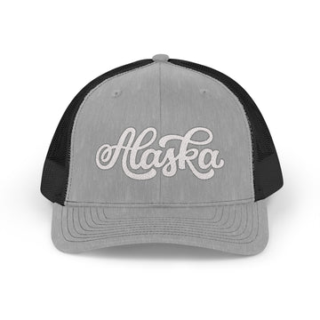 Buy heather-grey-black Alaska Snapback Trucker Cap - Embroidered Alaska Hat