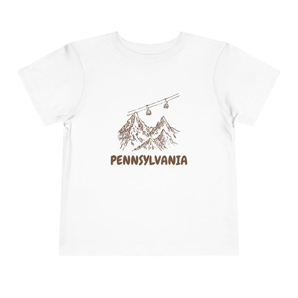 Pennsylvania Toddler T-Shirt — Vintage Gondola Ski Mountain Tee