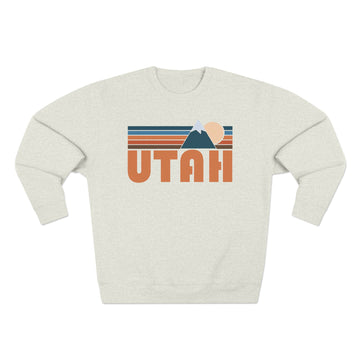 Premium Utah Retro Mountain Graphic Sweatshirt
