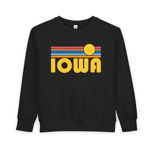 Iowa Toddler Sweatshirt - Retro Sun Iowa Toddler Crewneck Sweatshirt