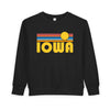 Iowa Toddler Sweatshirt - Retro Sun Iowa Toddler Crewneck Sweatshirt