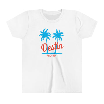 Destin, Florida Youth Shirt - Retro Palm Tree Destin Kid's T-Shirt - 0