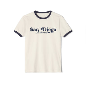 San Diego, California Cotton Ringer Graphic Tee - Unisex San Diego T Shirt, Vintage Style Tee, Men's/Women's Tee
