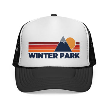 Winter Park, Colorado Retro Mountains Trucker Hat - Vintage Style Winter Park Cap - 0