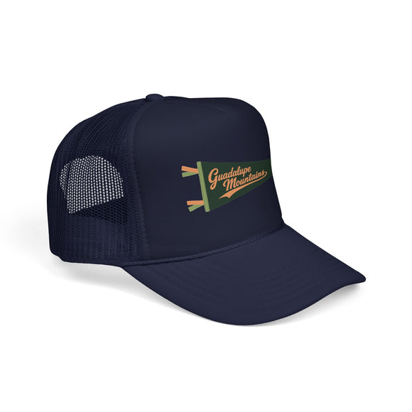 Guadalupe Mountains National Park Pennant Trucker Hat — Vintage Foam Mesh Cap