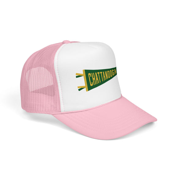 Chattanooga, Tennessee Pennant Trucker Hat — Retro Flag Foam Cap