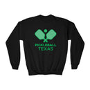 Texas Youth Sweatshirt - Pickleball Unisex Kid's Texas Crewneck Sweatshirt-2
