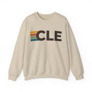 Cleveland, Ohio CLE Retro Stripe Sweatshirt-2