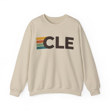 Cleveland, Ohio CLE Retro Stripe Sweatshirt - 0