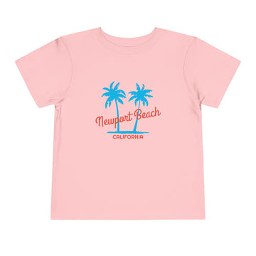 Buy pink Newport Beach, California Toddler T-Shirt - Retro Palm Tree Toddler Newport Beach Shirt