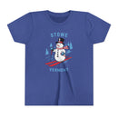 Stowe, Vermont Youth Skiing Snowman Tee - Kids Stowe T Shirt-3