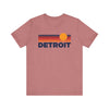 Detroit, Michigan T-Shirt Retro Sun Ombre Unisex Tee, Vintage Michigan Tee, Mountain Sun Detroit Tee, Michigan Souvenir Shirt