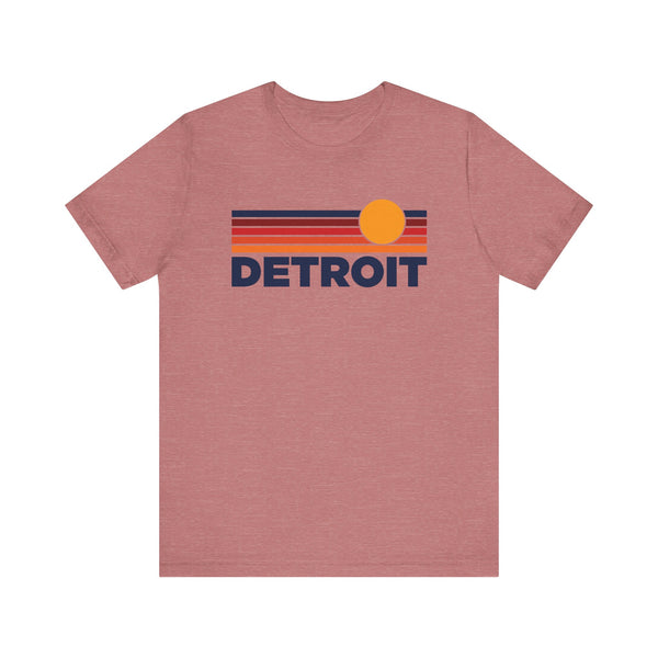 Detroit, Michigan T-Shirt Retro Sun Ombre Unisex Tee, Vintage Michigan Tee, Mountain Sun Detroit Tee, Michigan Souvenir Shirt