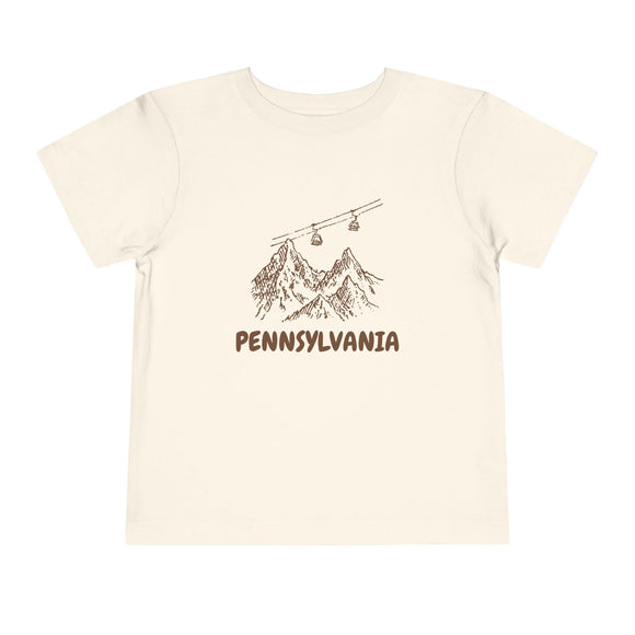 Pennsylvania Toddler T-Shirt — Vintage Gondola Ski Mountain Tee