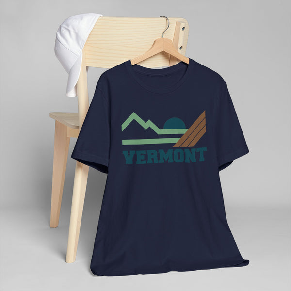 Vermont Retro Mountains Sunset T-Shirt | Vintage Vermont Tee