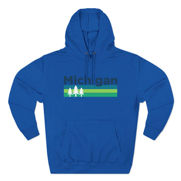Buy royal-blue Premium Michigan Hoodie - Retro Unisex Sweatshirt