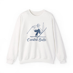 Crested Butte, Colorado Sweatshirt - Vintage Skiing Graphic Crewneck