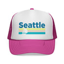 Seattle, Washington Retro Sailboat Trucker Hat-3