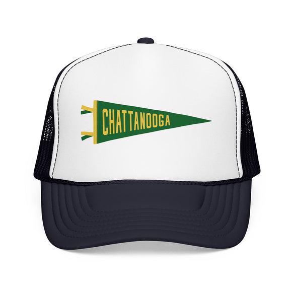 Chattanooga, Tennessee Pennant Trucker Hat — Retro Flag Foam Cap
