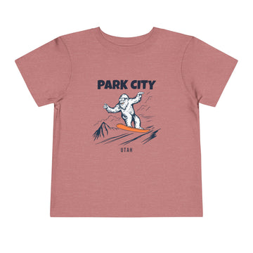 Buy heather-mauve Park City, Utah Yeti Snowboard Toddler Tee