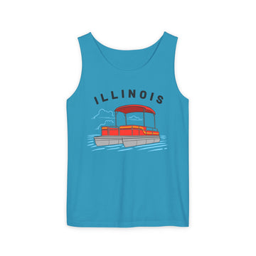 Buy sapphire Illinois Tank Top Unisex - Pontoon Boat - Comfort Colors - 100% Cotton