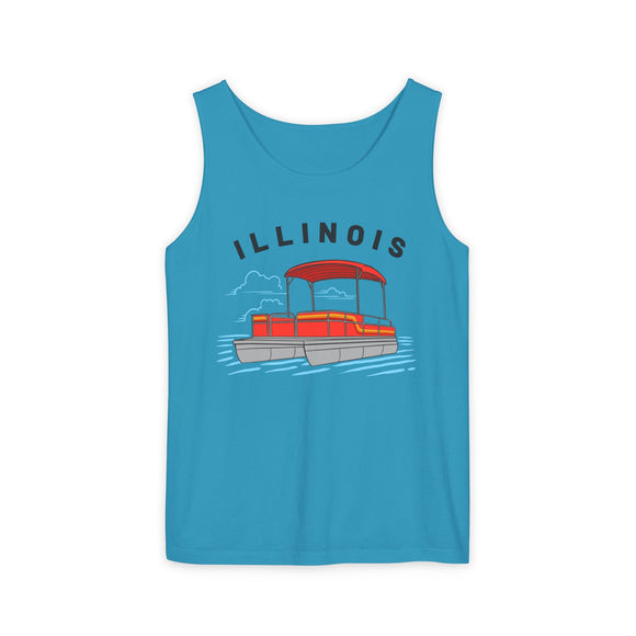 Illinois Tank Top Unisex - Pontoon Boat - Comfort Colors - 100% Cotton